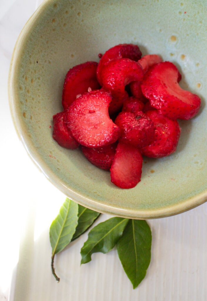 frozen strawberries for yogurt bowls.