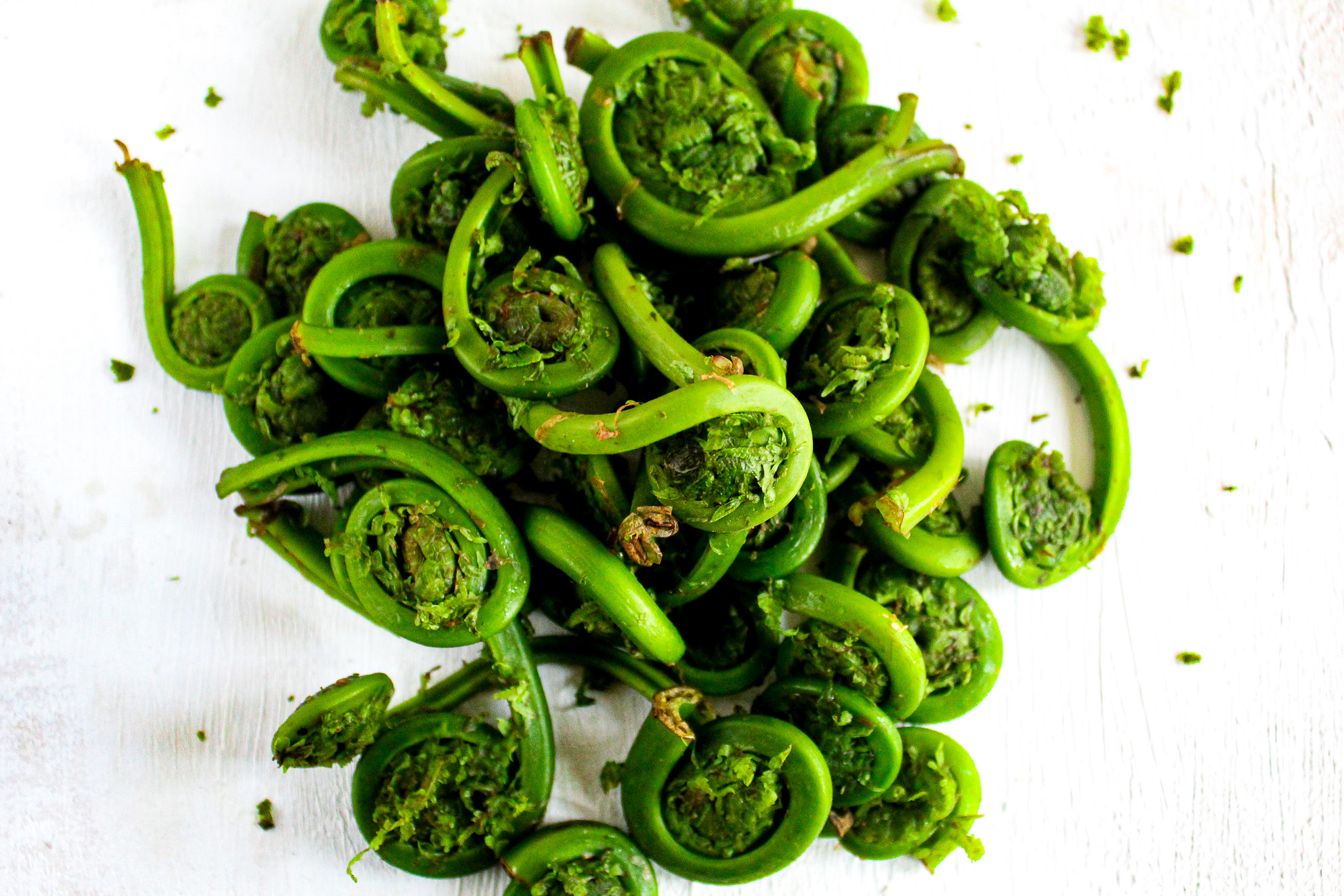 Shrimp with garlic and ginger and Fiddlehead Fern Recipe