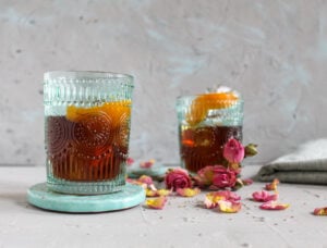 Cardamom rose bourbon old fashioned.