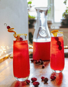 Cranberry Apple Cider Holiday Cocktail with Ginger