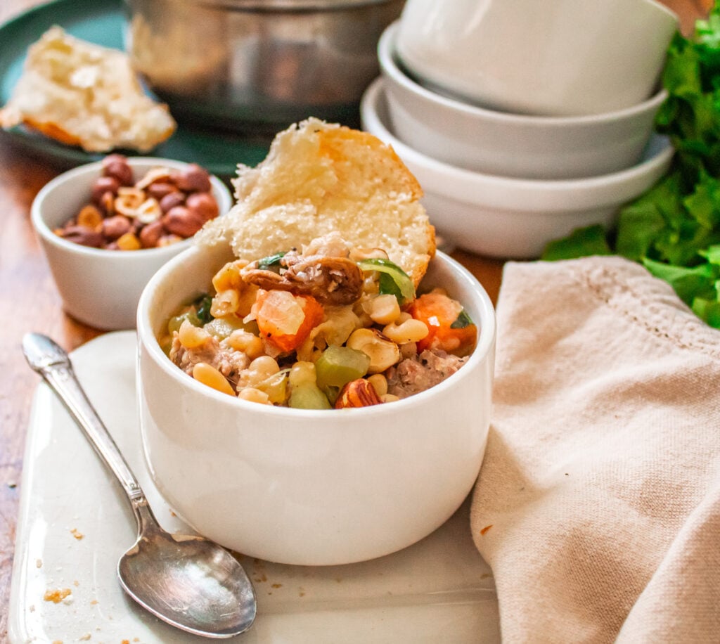 white bean and escarole soup with sausage.