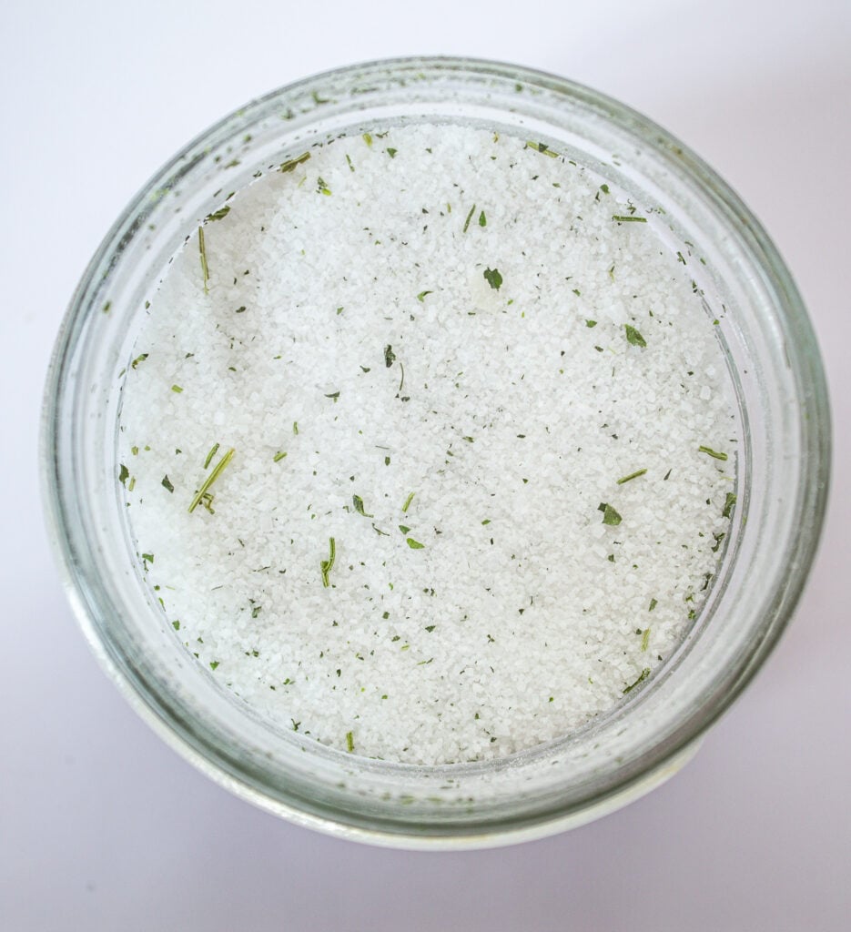 pea shot sugar in glass jar.