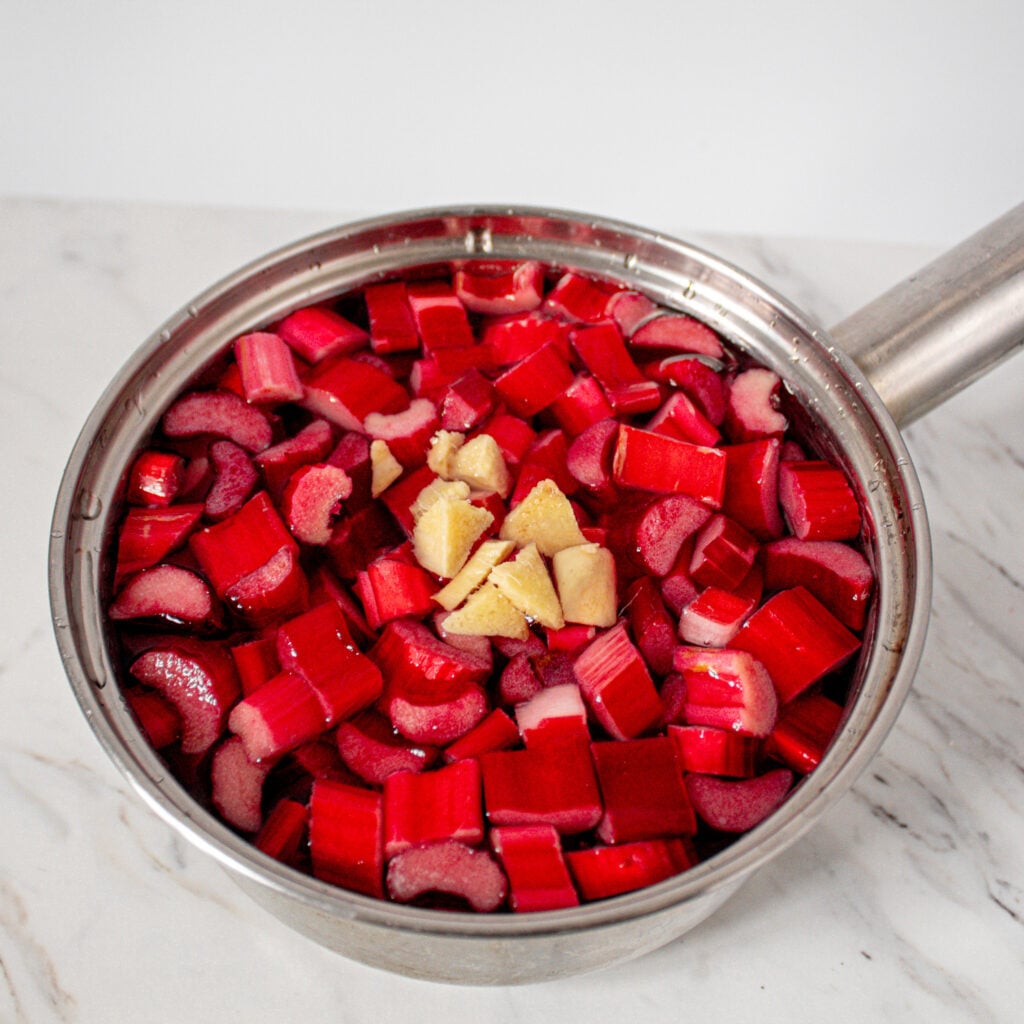 rhubarb with ginger for rhubarb simple syrup.