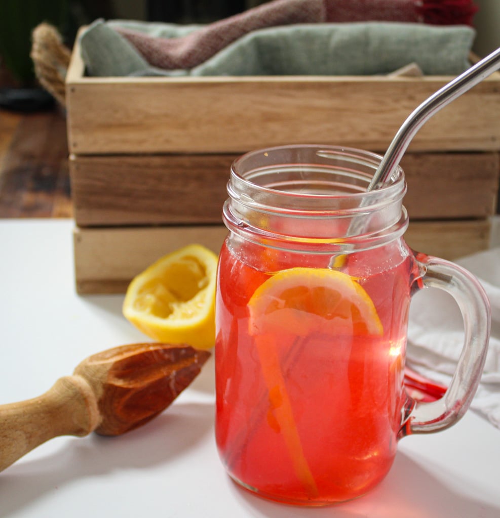 rhubarb simple syrup lemonade. 