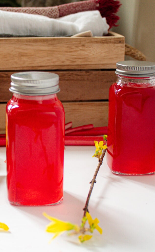 rhubarb simple syrup with ginger. 