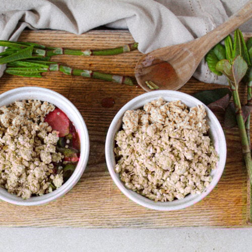 japanese knotweed and strawberry crisp.