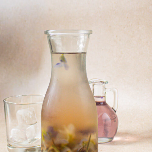 Floral Cold Brew White Tea with Fresh Violets.