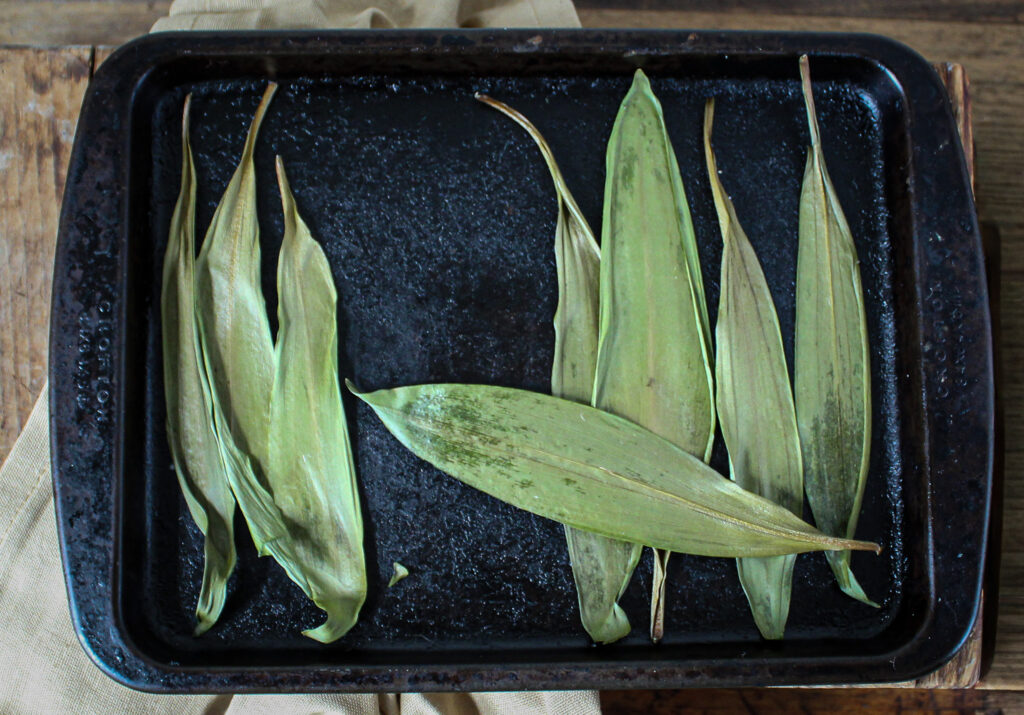Roasted Ramp Salt with Flaky Sea Salt.