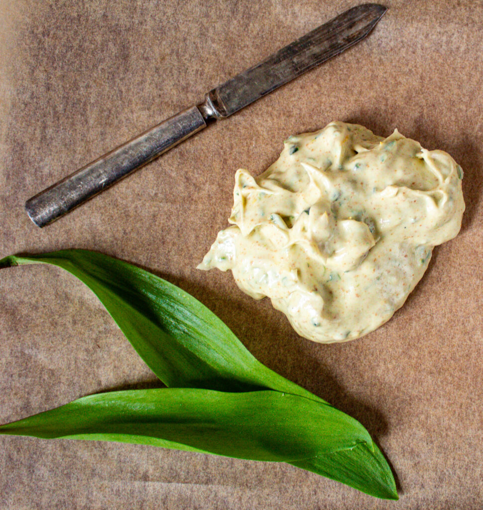 Browned Butter Ramp Compound Butter with Lemon Zest.