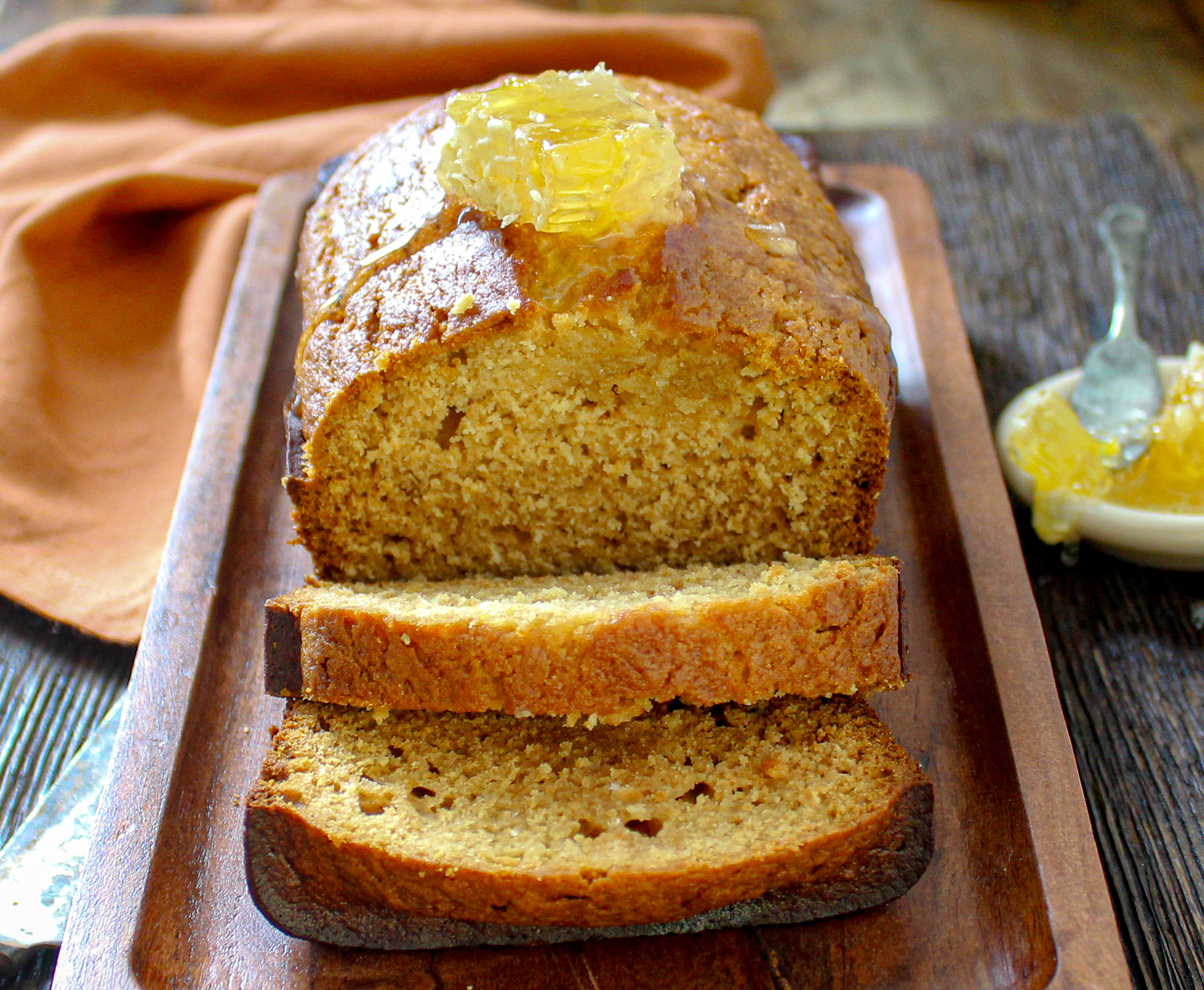 spruce tip honey loaf cake.