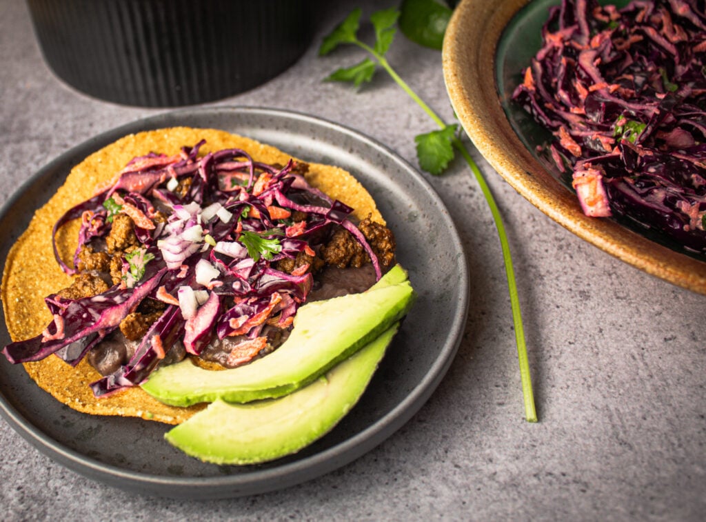 Red Cabbage Coleslaw with Lime and Cilantro