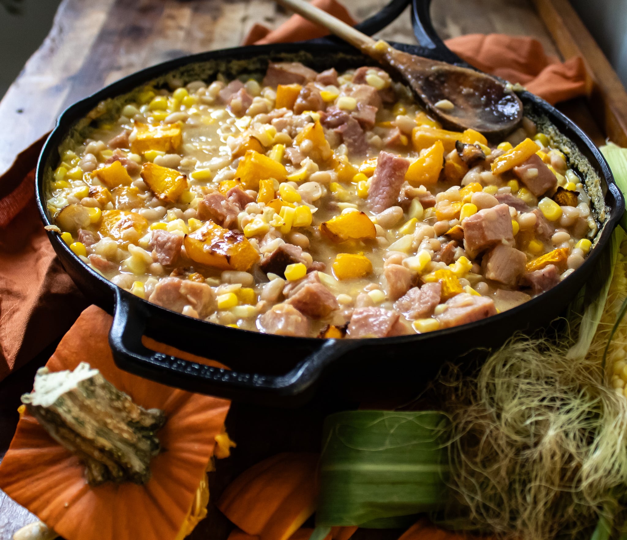 succotash with smoked ham